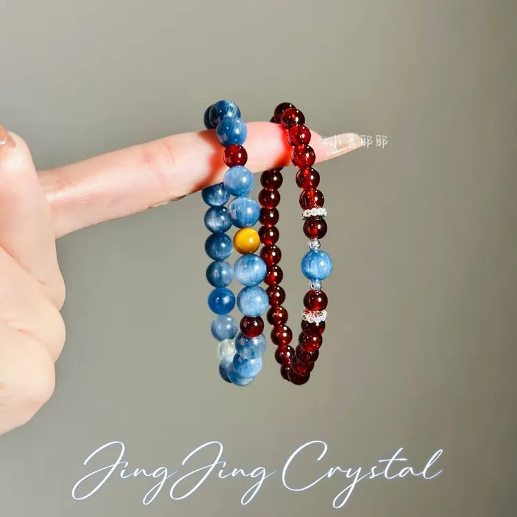 新中式蓝猫眼手串女新款高颜值显白气质蓝色轻奢时尚彩色珠珠手链
