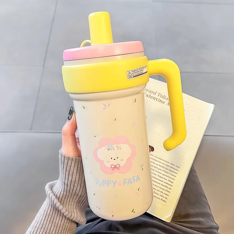 奇怡保温杯女生高颜值巨无霸冰霸杯大容量学生上学专用保冷水壶