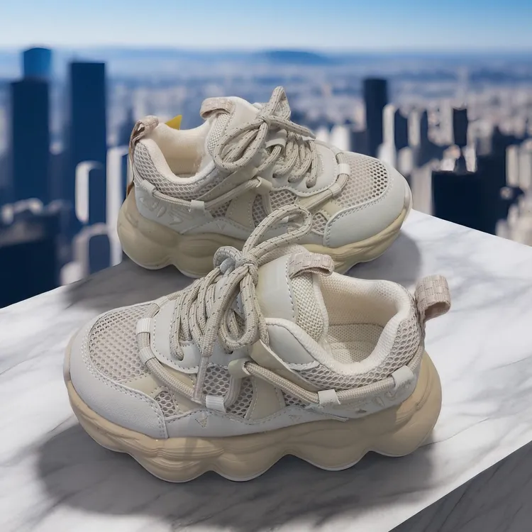 夏季单网儿童老爹鞋：时尚百搭，好运动，颜色好看又耐脏，魔术贴设计