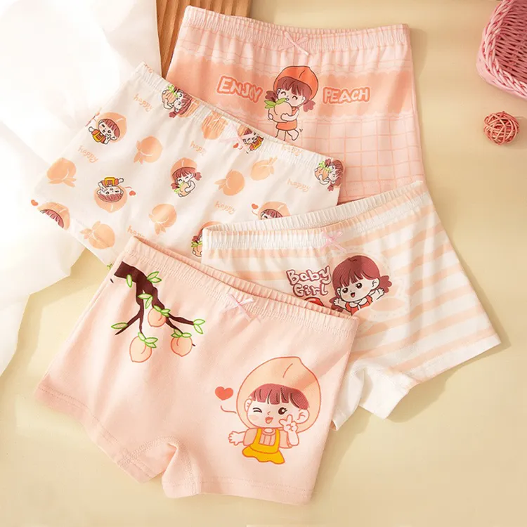 儿童女童纯棉平角内裤中小学生青少年短裤大童小孩四角裤不夹屁屁