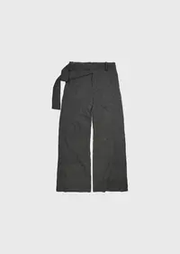 蜂窝绑带西裤*4JUNKS*定制24针毛织颗粒材料 直筒微廓形毛呢长裤
