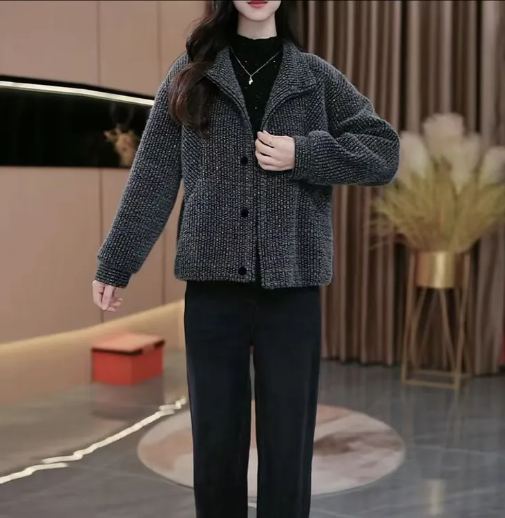 女开衫短外套女秋冬季新款优雅气质女装休闲短外套小香风洋气
