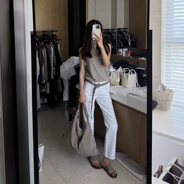 ROMI STUDIO简约自然轻薄舒适 | 棉麻混纺修身直筒长裤RWCSXD2754