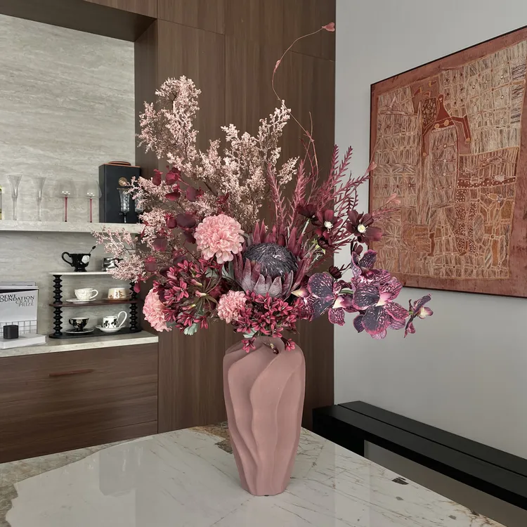 【柿吉】迎春  焦糖棕艺术花艺摆件现代轻奢客厅软装造景仿真花假花