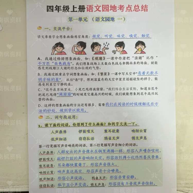 2025年秋季语文四年级上册语文园地知识点汇总
