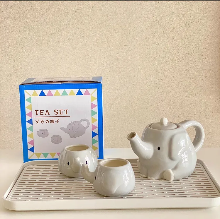 日本孤品亲子泡茶壶杯sunart大象小象家用陶瓷创意可爱日式趣味
