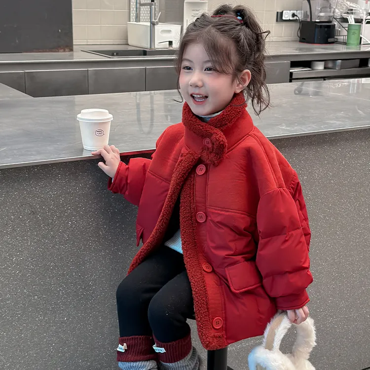 儿童棉袄2025新款冬装女孩洋气外套宝宝冬季棉衣加厚保暖女童棉服