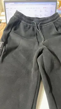 2262男女同秋冬款刺绣束脚防风亲暖裤