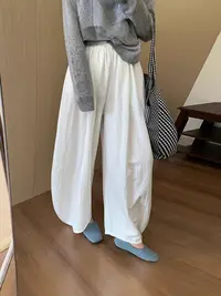 休闲豆荚裤女春秋2025新款高腰宽松显瘦阔腿遛弯裤垂感百搭豌豆裤