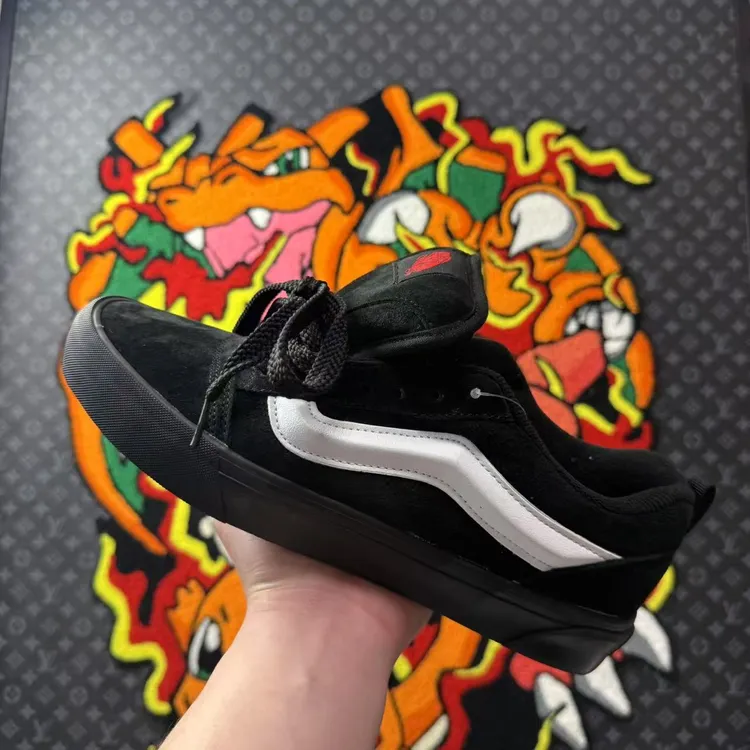 【高品质】纯原knuskool美式街头胖胖面包鞋黑武士复古麂皮滑板鞋