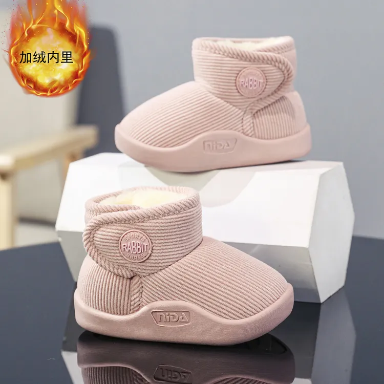 36l°断码女童鞋2025年冬季新款儿童雪地靴女宝宝加绒加厚保暖棉鞋