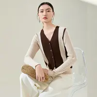【籽言专属】MOFAN摩凡春新款咖条纹毛针织衫MBE475265