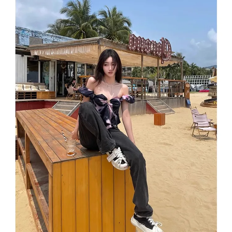 【现货】吊带背心女2025新款爆款纯欲气质甜美辣妹炸街短上衣