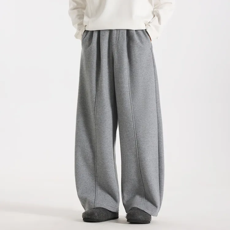 GCCDUPE77『伦敦雾语』醋酸羊毛混纺冬季极简纯色加绒直筒休闲裤