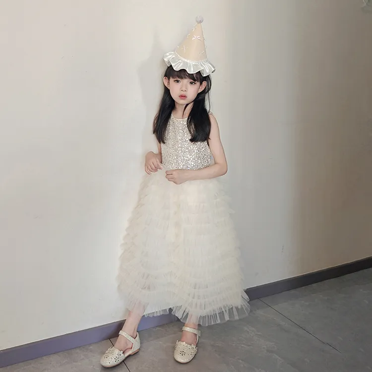 女童夏装2025新款女孩秋季网红蓬蓬公主裙女宝洋气生日连衣裙礼服