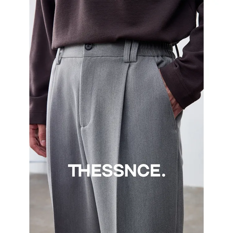 THESSNCE醋酸天丝羊毛单褶烫缝裤张艺兴裤子那不勒斯