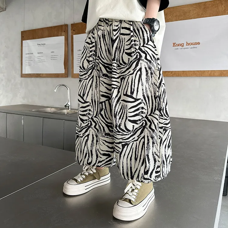 童装男童夏装裤子2025新款男孩防蚊裤休闲中大童夏季薄款卫裤儿童