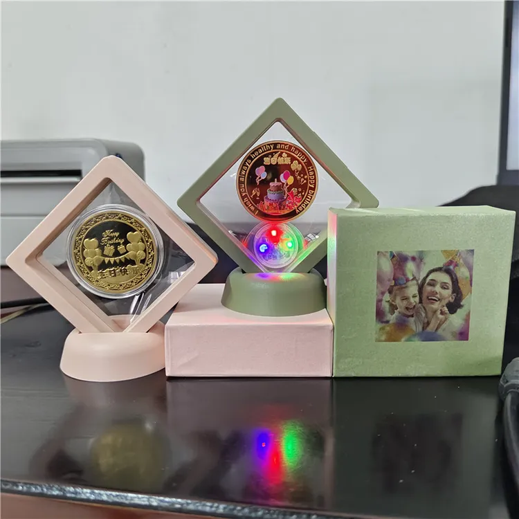 【可印照片】马卡龙生日币发光展示盒套装情侣生日礼物刻字纪念礼品