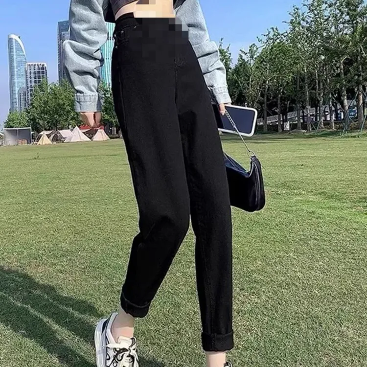 24#高腰哈伦萝卜春秋款牛仔裤