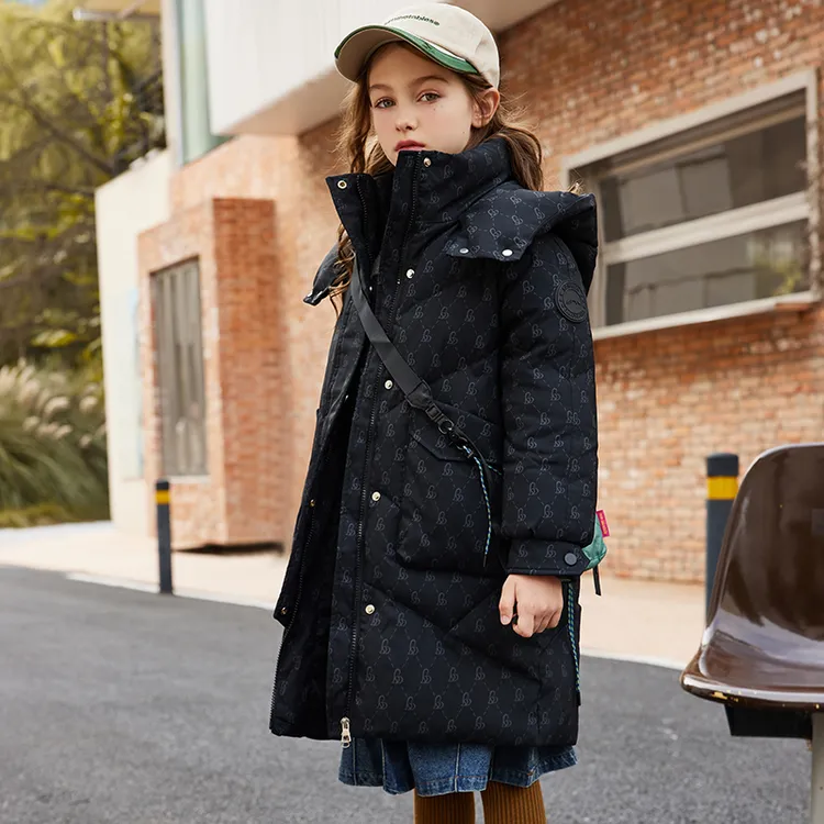 儿童羽绒服女童中大童中长款加厚中大童童装羽绒外套断码清货