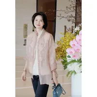 我是摩羯 水红胭脂100桑蚕丝真丝柯根纱提花中式立领夏小衫吊带