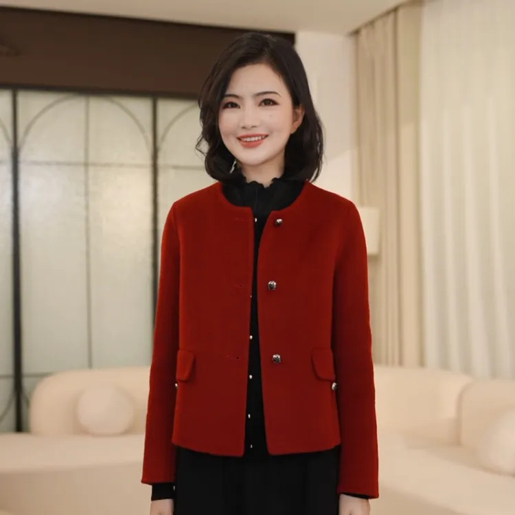 枫竺阿楠anan小香风双面羊毛大衣女秋冬高级感气质百搭毛呢外套
