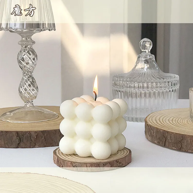 ins北欧风格蛋形魔方香薰蜡烛摆件拍摄道具房间装饰品摆设氛围感