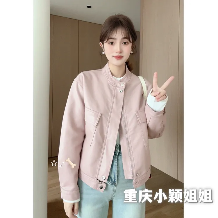 春秋女装2025年新款皮夹克外套短款时尚女士皮衣女外套百搭2212