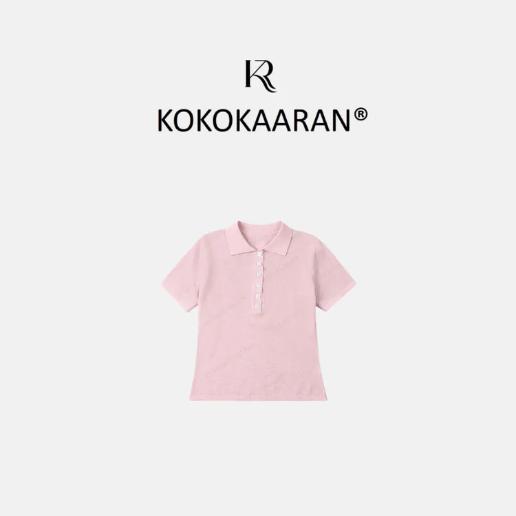 kokokaaran/可可咔伦【亚麻】POLO针织衫显瘦气质毛织上衣SH250322