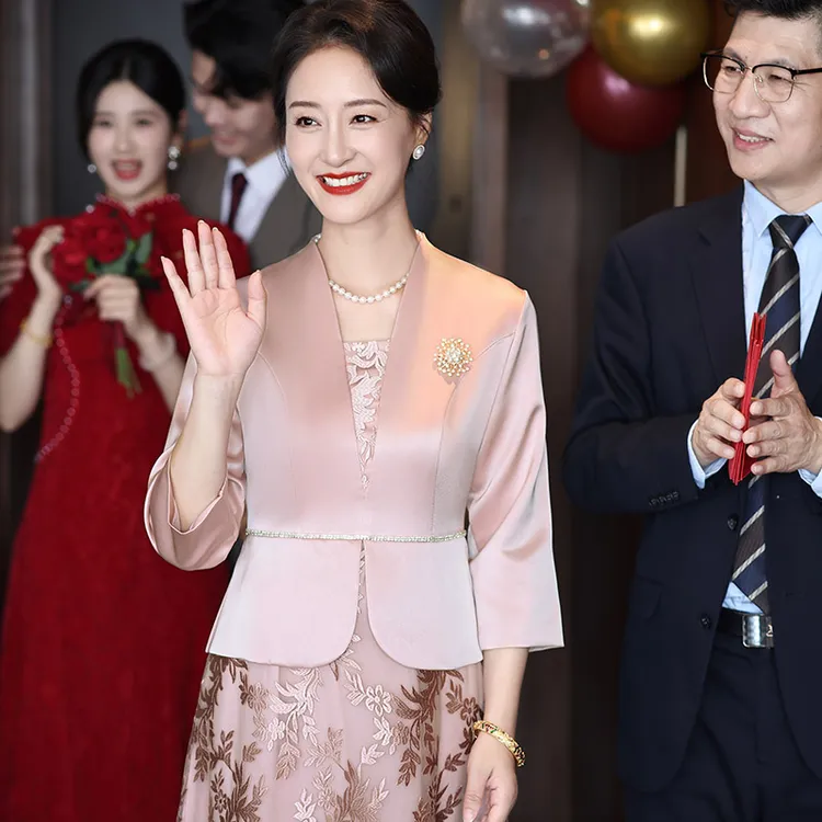 5915喜婆婆结婚宴装2025新款春秋平时可穿气质新中式改良旗袍裙