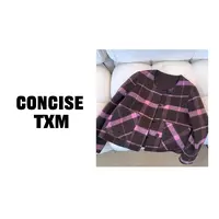 【唐小木】小香风短款格子大衣 冬季新款羊毛大衣 DY1029