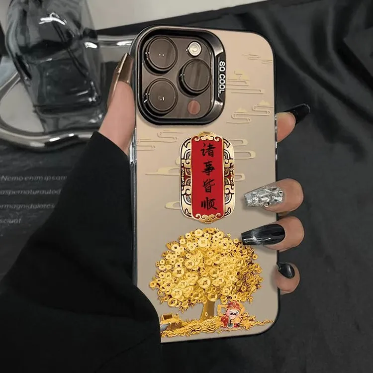 撞色元气诸事钱适用于苹果16手机壳iphone15华为op小米14vivo防