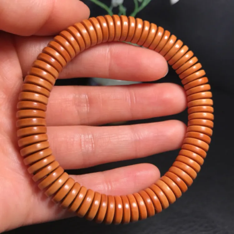 橄榄核精品隔片10*2.5mm大隔片厚片单圈手串74颗手围18cm文玩配饰
