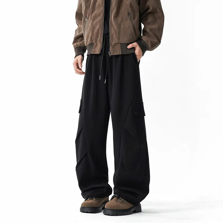 秋冬新款休闲长裤宽松潮流运动裤男女同款纯色卫裤美式百搭阔腿裤