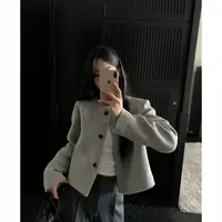 法式名媛短款外套女装小众新款百搭气质复古小个子设计感上衣外套