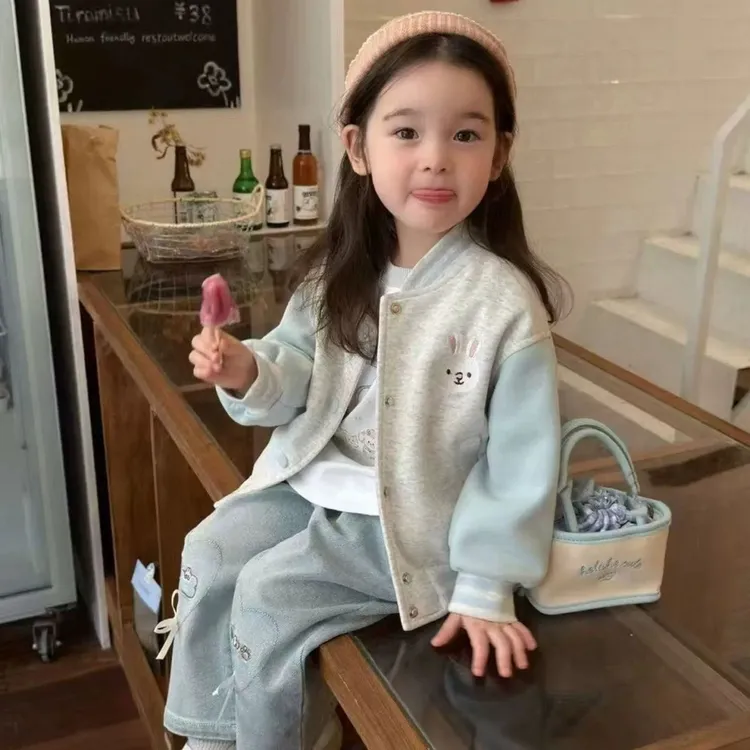 女童2025新款外套春秋新款夹克衫宝宝休闲时髦棒球服儿童长袖上衣