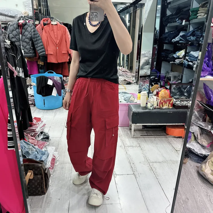 强烈推荐比短裤还凉快松紧腰3色工装裤9268