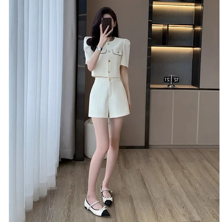 2025新款小个子洋气穿搭时尚套装夏季女气质小香风高级感短裤时髦