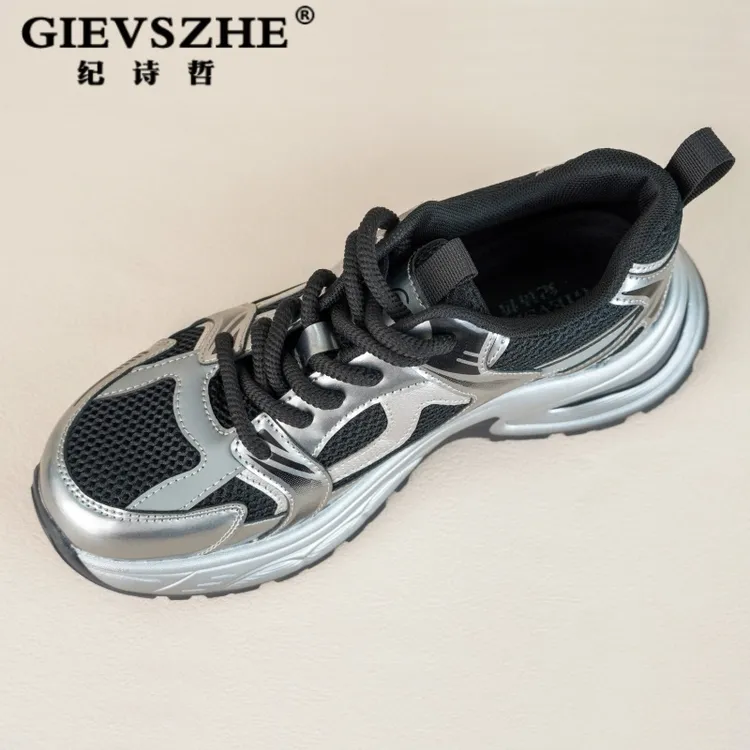 纪诗哲官方正品轻奢男鞋秋季新款厚底增高老爹鞋男士减震户外防滑