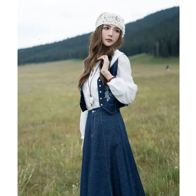 COCO BECCI【赛里木湖套装】天山雪浪假日风时尚三件套CFLJC154073