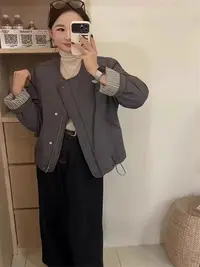 8915圆领棉服厚款百搭棉衣短款韩版宽松常规款棉服常规圆领X