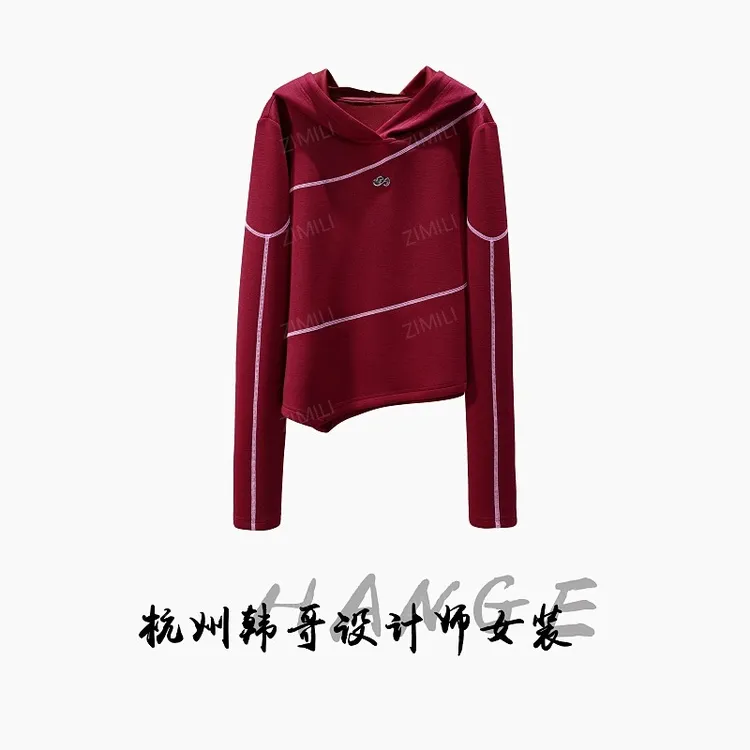 【韩哥欧货女装】冬季加厚《锦簇》安红高弹显瘦卫衣打底上衣26293-B4