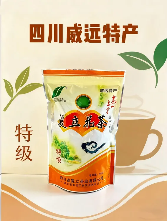 四川威远特产复立特级绿茶茉莉花茶高山云雾茶