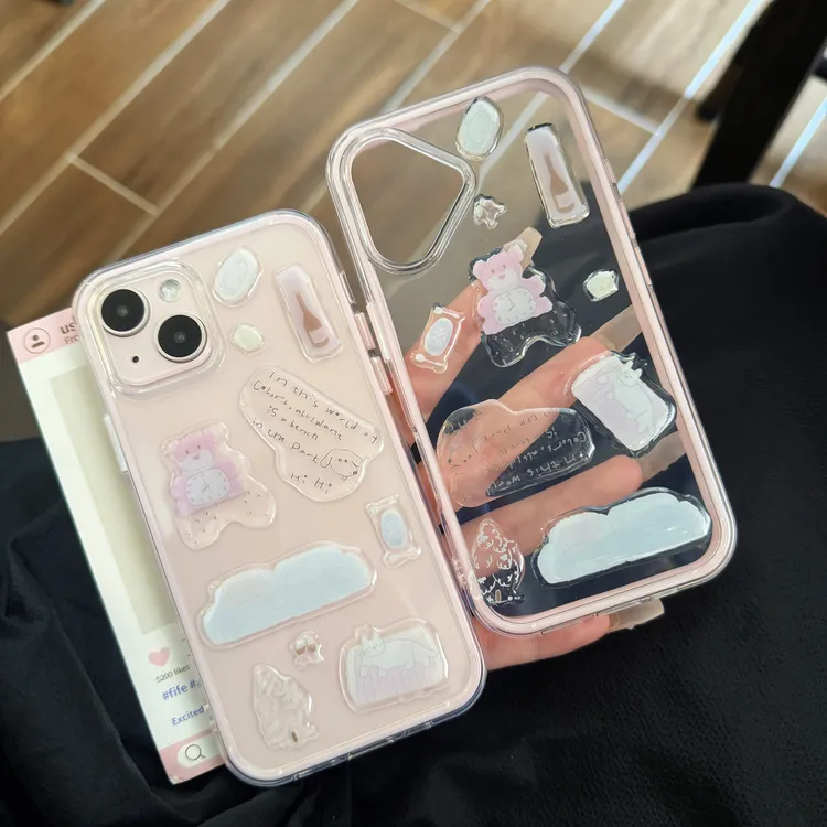 diy滴胶熊适用苹果iphone小米15promax防摔vivo华为oppo手机壳女