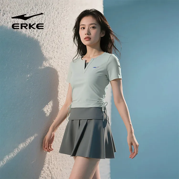 erke/鸿星尔克大女2025新款分体爆款高级感保守显瘦遮肚游泳泳衣