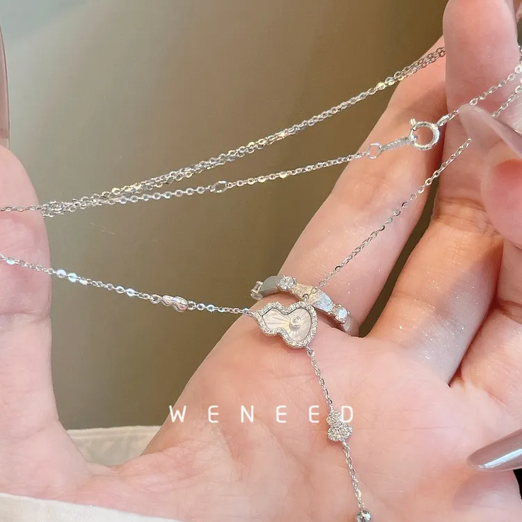 坠链均925银 weneed925纯银项链女款葫芦锁骨链新年礼物送女友