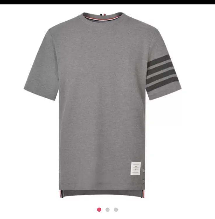 中灰圆领休闲夏季白色黑色条纹纯色印花T恤衫B0391男款灰色男士