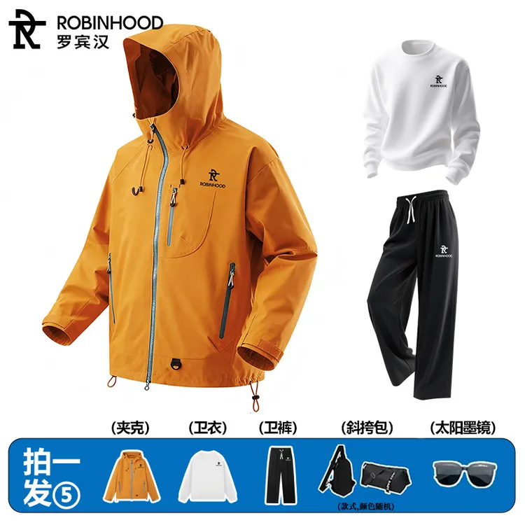 ROBINHOOD/罗宾汉『山系5.0』轻户外休闲冲锋衣运动套装男女情侣装