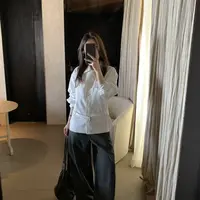 C/23067 韩系ins风翻领系带长袖衬衫 9-23