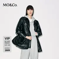 MOCO羽绒服2025冬新品90鸭绒素皮衬衫式外套中性风H型MBE4EINT24